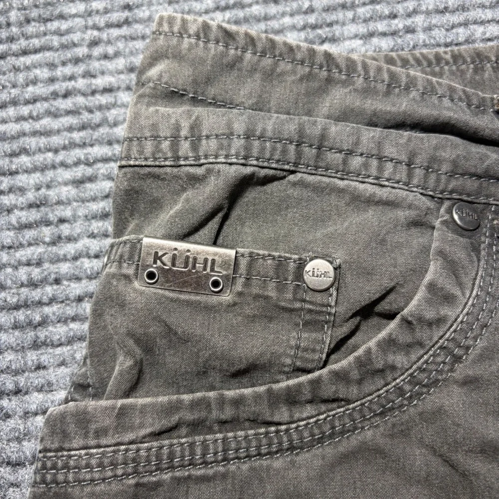 Kuhl Rydr Mens 35x32 Charcoal Grey Brown Cotton Twill Outdoor Hiking Pants